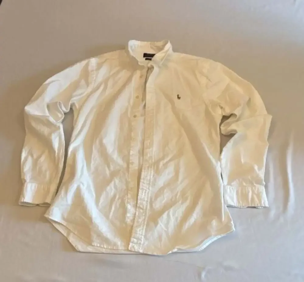 Polo Ralph Lauren Men Slim Fit Stretch White Long Sleeve Button Down Size M